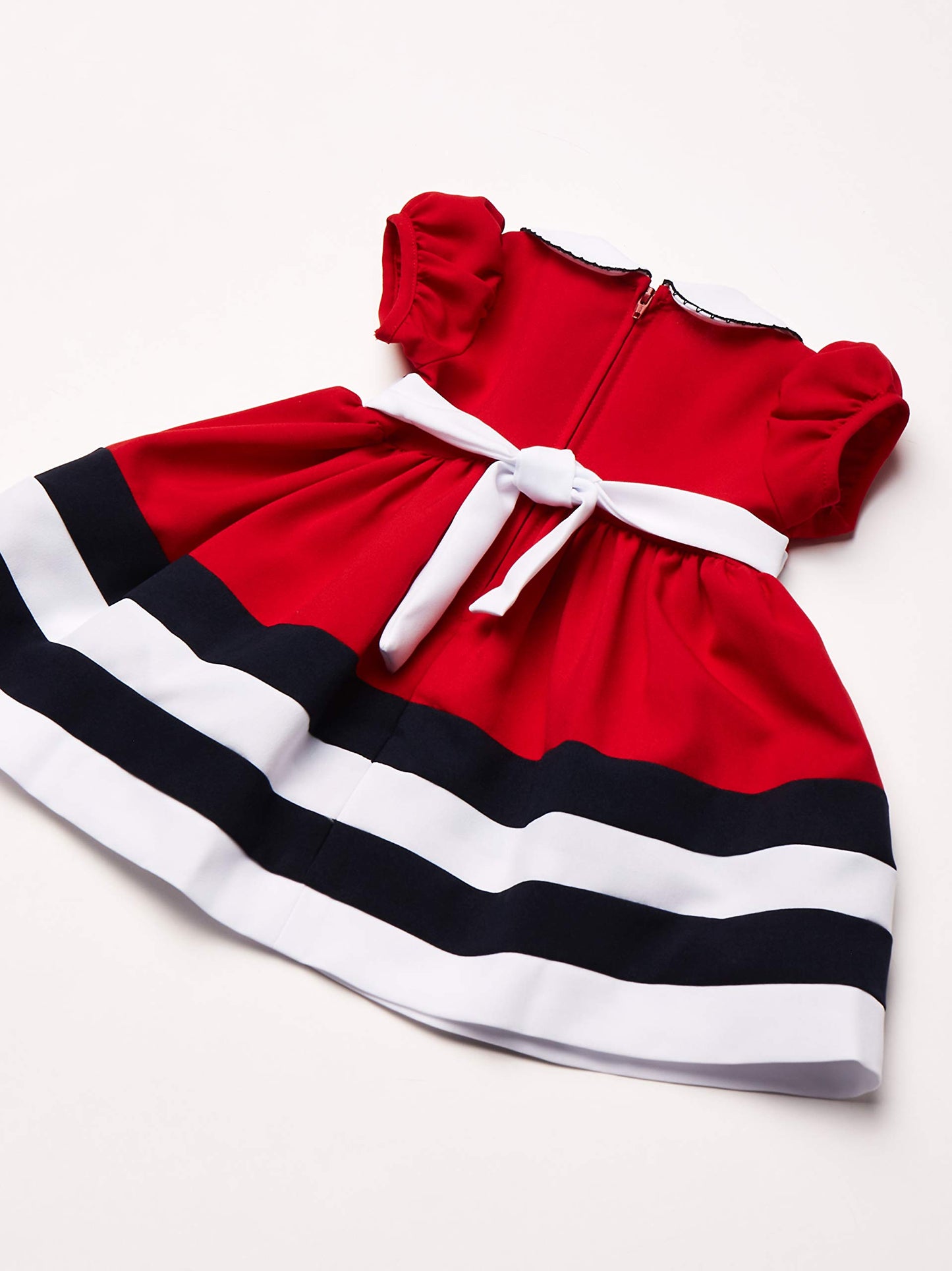 Bonnie Baby Baby Peter Pan Collar Nautical Dress And Panty Set, Red, 24 Months