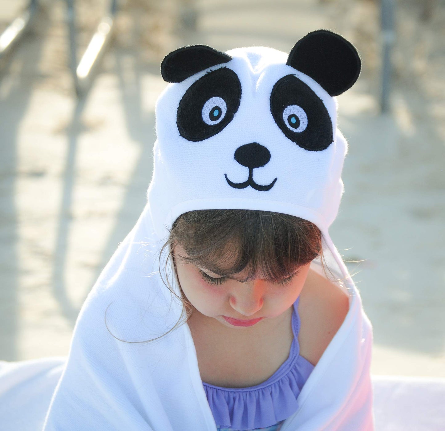 Little Ashkim Hooded Turkish Towel - White Panda - 0-24 Months
