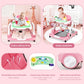 Music And Lights Baby Walker With Wheels,5-In-1 Baby Activity Center With Removable Toys And Music Bouncer,Adjustable Height Bab