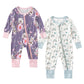 Opawo Viscose From Bamboo Onsies For Baby Girls' One-Piece Rompers With 2 Way Zipper Mittens Cuff Infant Footless Sleep 'N Play