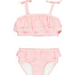 Rufflebutts Bubblegum Pink Seersucker Seersucker Bow Ruffle Bikini - 18-24M