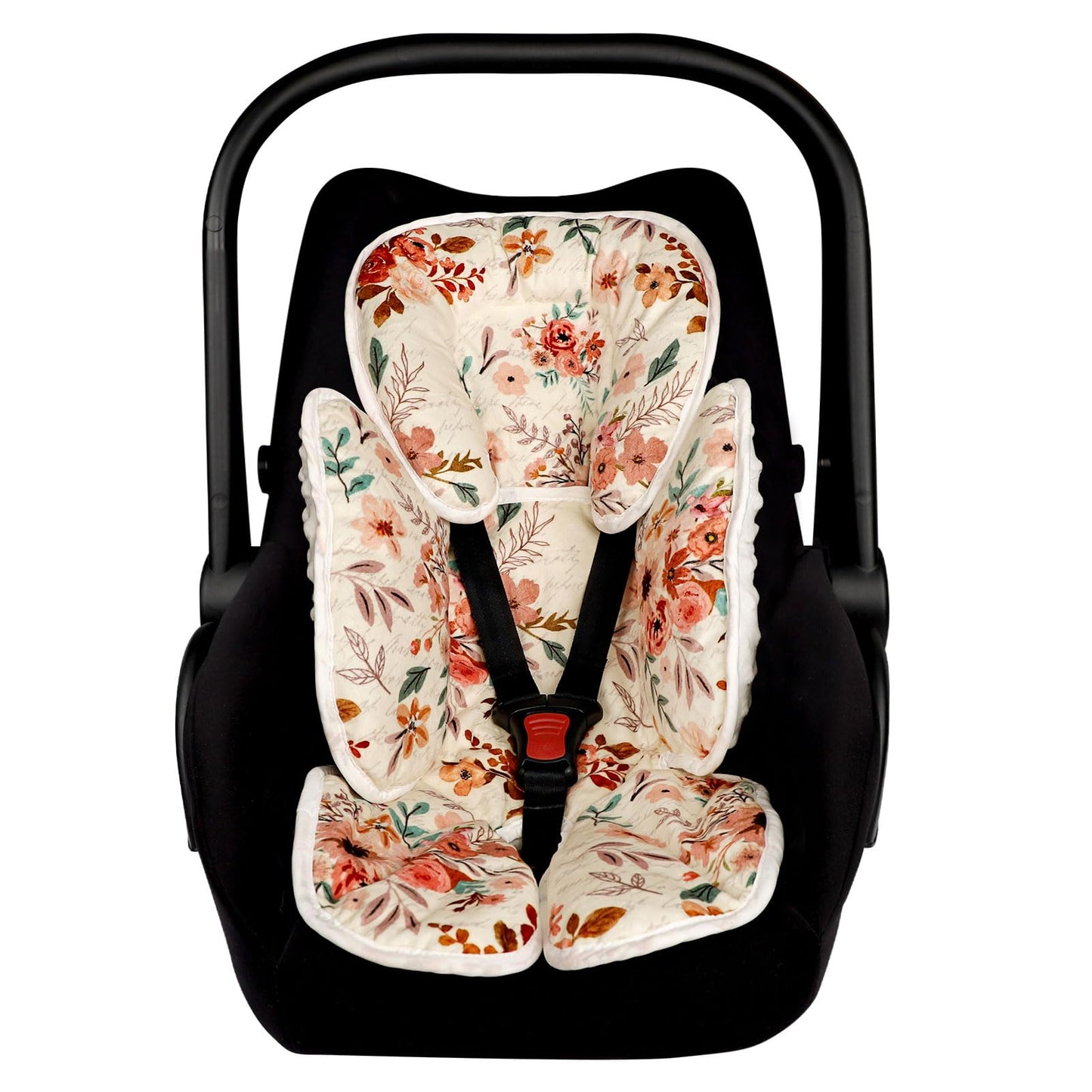TANOFAR Infant Car Seat Head Support, Soft Baby Carseat Head & Body Support, Flower Baby Car Seat Insert Cushion for Newborn Boy