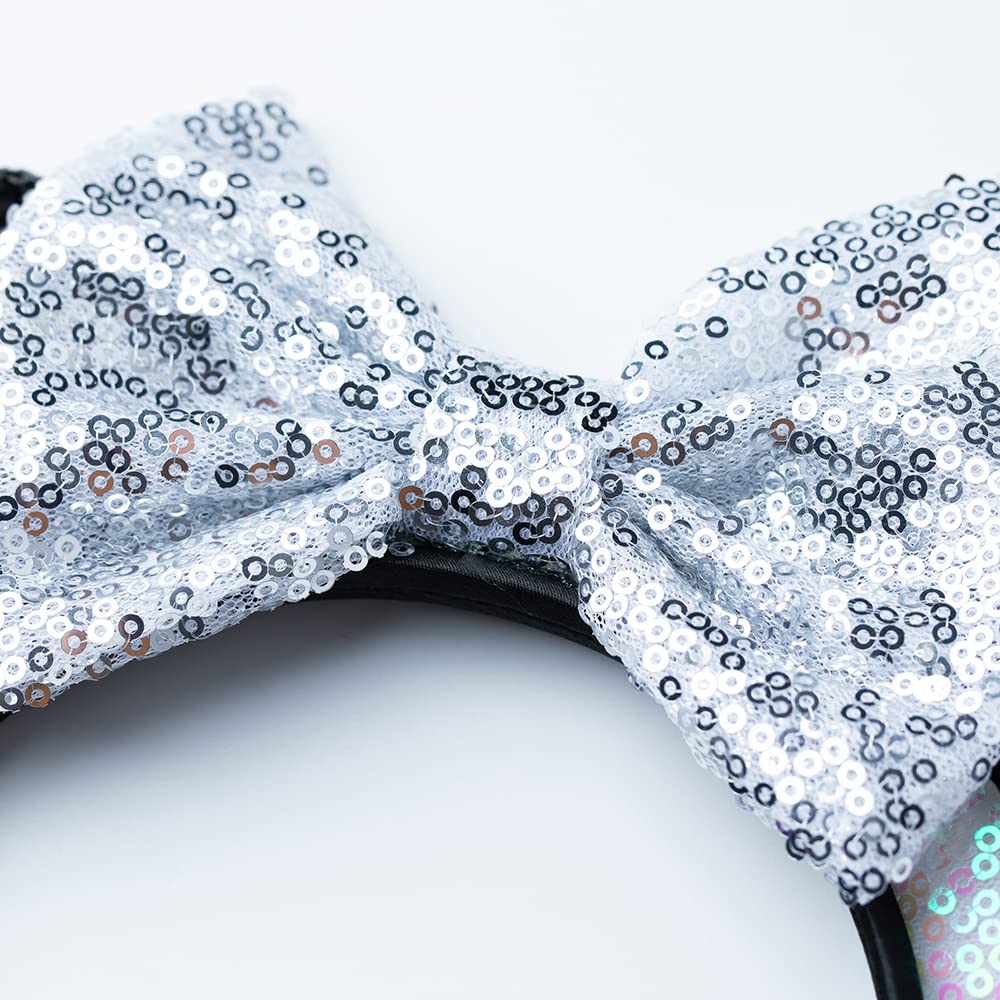 Foeran Mouse Ears Headbands Shiny Bows Mouse Ears Glitter Party Princess Decoration Cosplay Costume For Girls Women (Star Wars/W