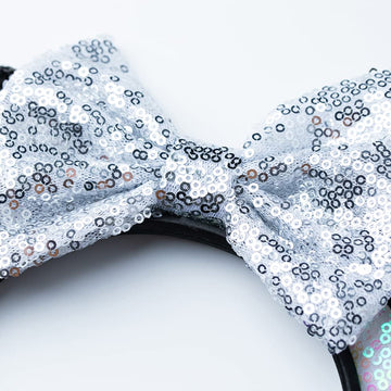 Foeran Mouse Ears Headbands Shiny Bows Mouse Ears Glitter Party Princess Decoration Cosplay Costume For Girls Women (Star Wars/W