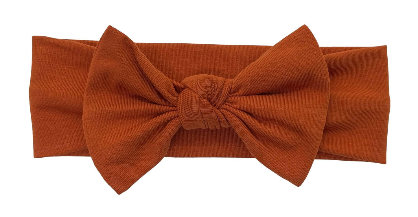 Babygiz Baby Girl Headbands-Infant,Toddler Cotton Handmade Hairbands With Bows Child Hair Accessories (Rust)