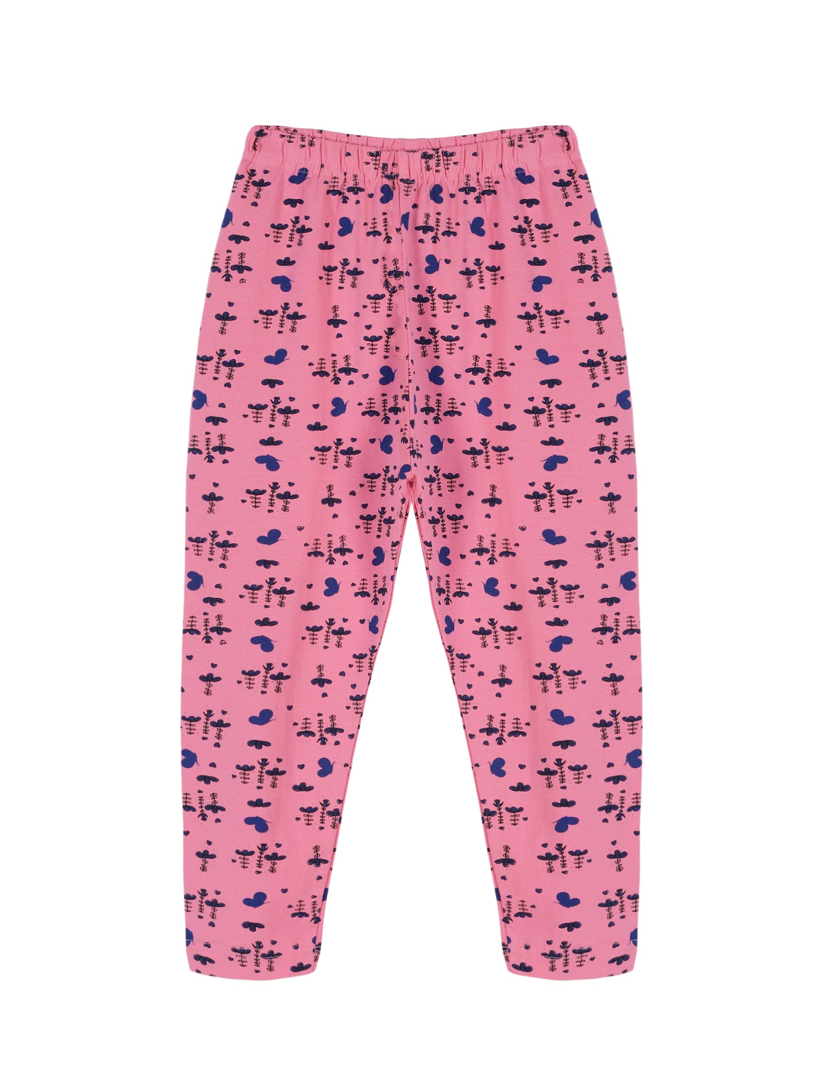 KiddoPanti Girls Flower AOP Print Fashion Capri Legging, Baby Pink, 1012Y