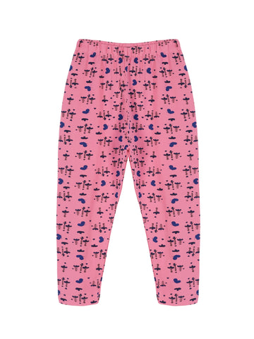 KiddoPanti Girls Flower AOP Print Fashion Capri Legging, Baby Pink, 1012Y