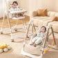 R For Rabbit Marshmallow Smart 2In1 High Chair With Swing For Baby, Adjustable Height, Dual Tray, Reclinable Backrest & Footre