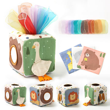 Youuys Baby Tissue Box Toy for Babies 6-12 Months - Montessori Toys Baby Tissue Box Sensory Toys for 1 Year Old - Baby Boy Girl 