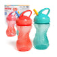 Nuby 2 Count Flip and Tip Hard Straw Cup, 10 Ounce (Coral/Aqua)