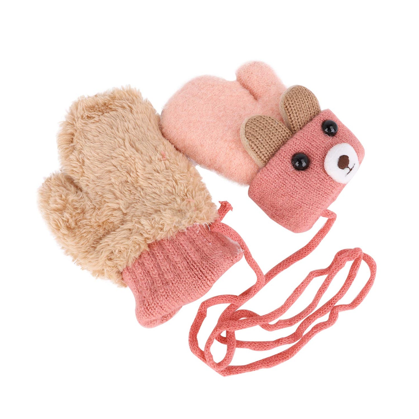 Baby Mittens Warm Mitts Infant Full Finger Gloves Magic Snow Mitten On String