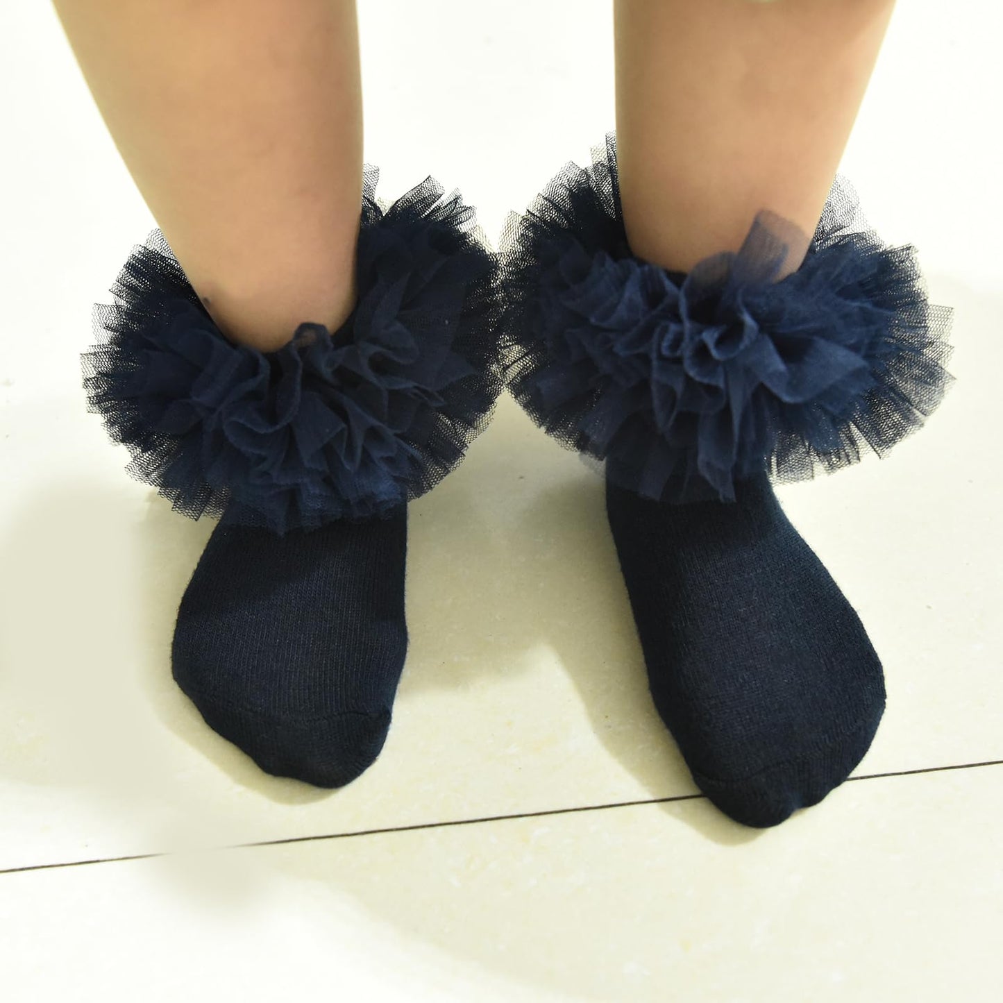 Twinkling At Down Girls Ruffle Socks Fluffy Ruffle Princess Dress Socks Newborn/Infant/Toddler/Girl (0-1 Years)