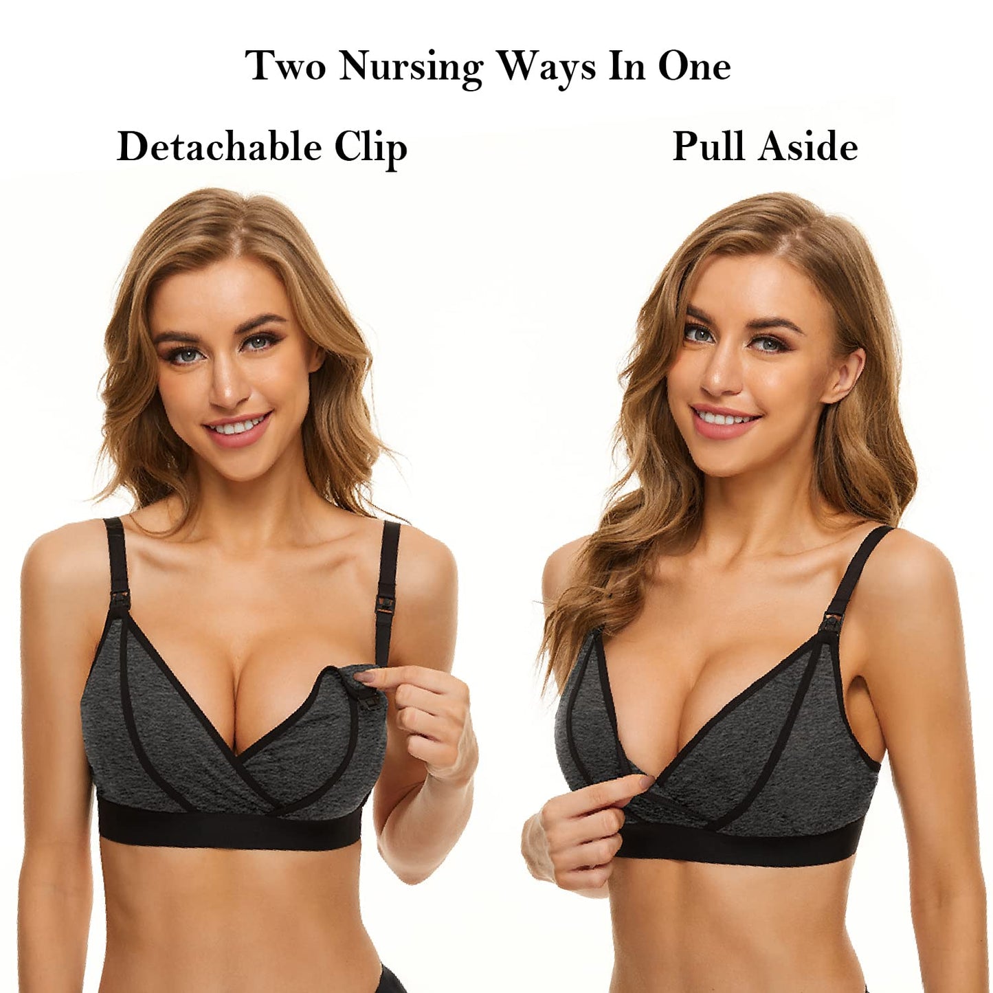 Pumping Bra Hands Free Pumping Bra, Adjustable Wireless Comfortable Breastfeeding Pumpingand Nursing Bra Fits Breast Pumps, Smal