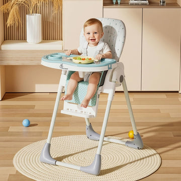 R For Rabbit Marshmallow Lite Baby Feeding High Chair For Babies, 6 Levels Smart Baby Feeding High Chair (Blue)