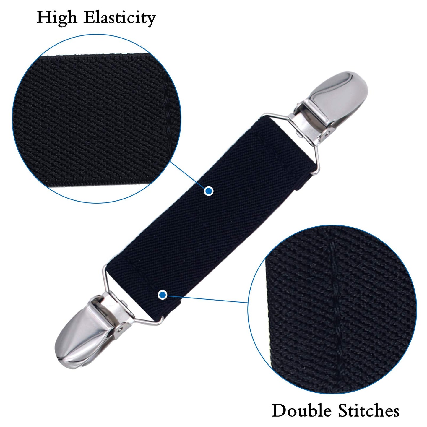 Elastic Mitten Clips Toddler Mitten And Glove Clips Stainless Steel Gloves Clips For Baby Kids Clothing Clips 2Black