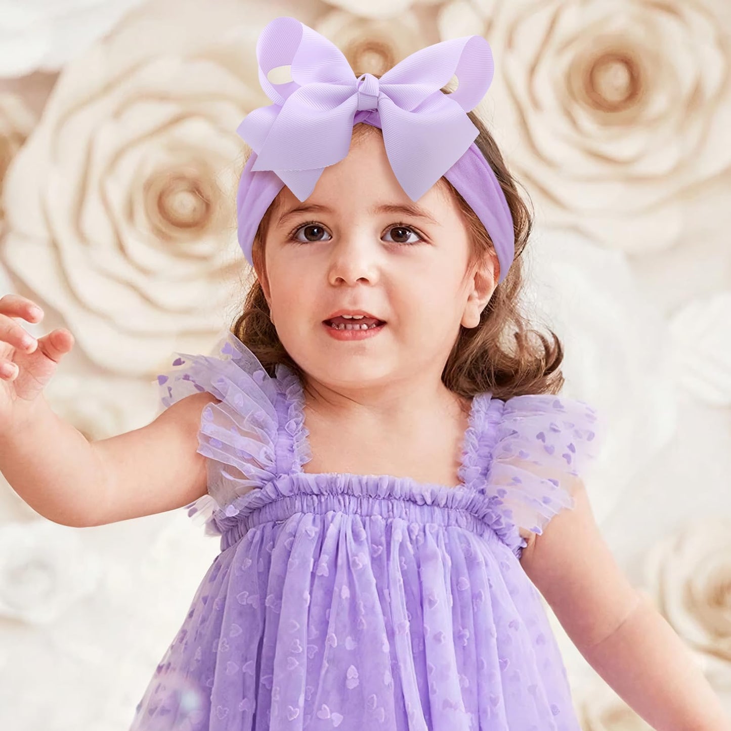 Lanmerry Headband Bows For Baby Girls Newborn Baby Bows Soft Nylon Hairbands Ribbon Bow Hair Accessories For Newborns Infants To