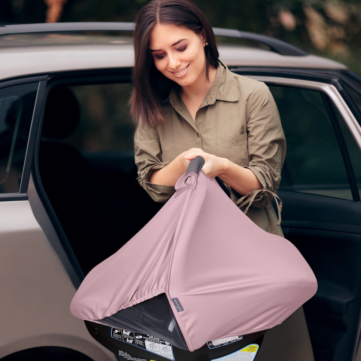 Summer Baby Car Seat Cover | 2-in-1 Breathable Carseat Sun Shade & Mosquito Net | UV Protection Lightweight Canopy Covers for In