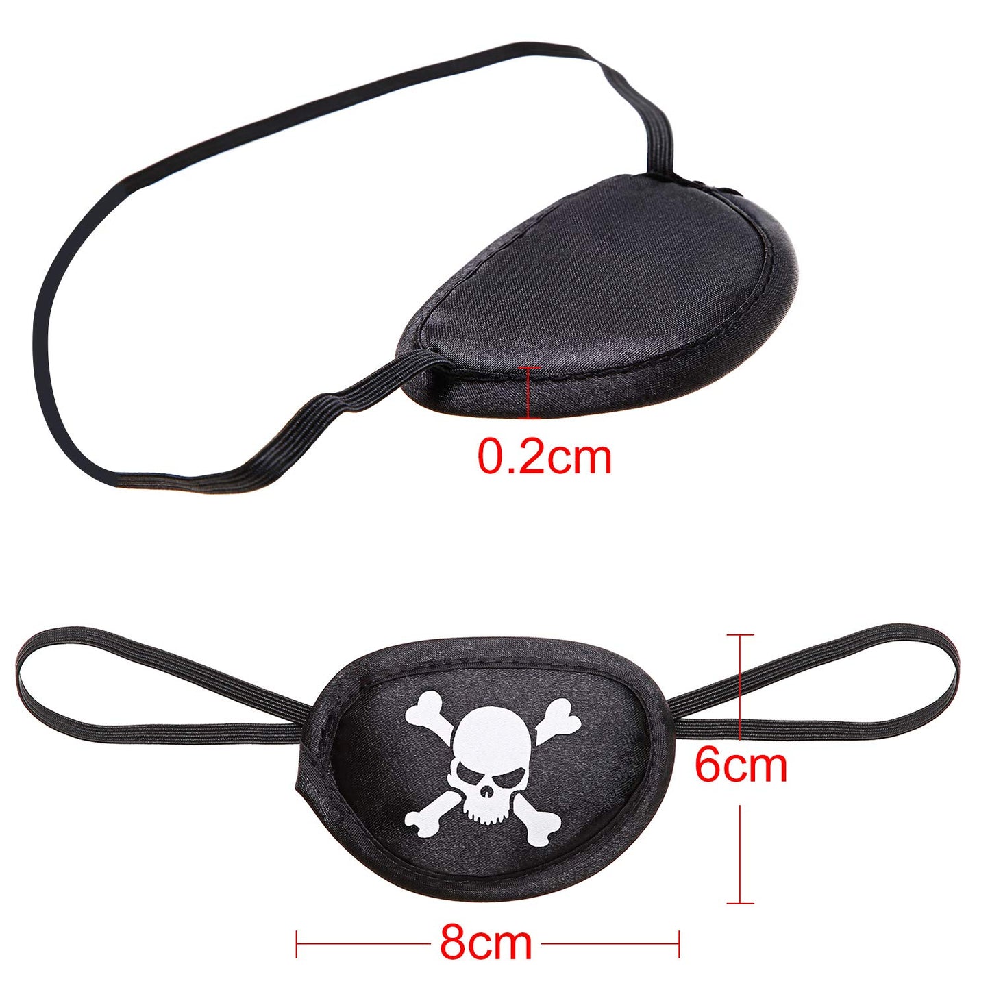 Chinco Pirate Eye Patches Black One Eye Skull Patches Silk Pirate Captain Eye Masks For Adults Halloween Party(24 Pieces)