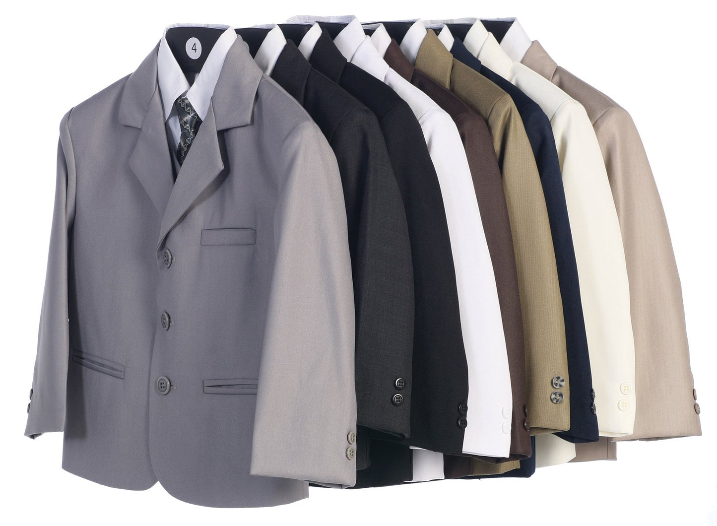 5 Piece White First Communion Or Christening Suit With Shirt, Vest, And Tie - Size 8