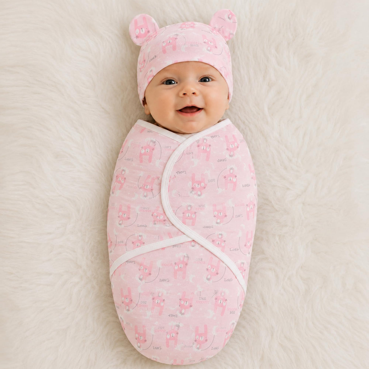 BEMBIKA Baby Swaddle Wraps  Soft Cotton Swaddle Wrap, Muslin Hooded Swaddle Wrap for Newborns  Comfortable, Breathable, and Sa