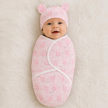BEMBIKA Baby Swaddle Wraps  Soft Cotton Swaddle Wrap, Muslin Hooded Swaddle Wrap for Newborns  Comfortable, Breathable, and Sa