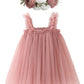Bgfks Layered Tulle Tutu Dress For Toddler Girls,Baby Girl Rainbow Tutu Princess Skirt Set With Flower Headband.(Dusty Rose,18 M
