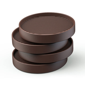 Castermaster 4X4 Round Rubber Furniture Caster Cups With Anti-Sliding Floor Grip (Set Of 4)