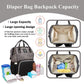 Armbq Leopard Print Diaper Bag Backpack Multi-Function Diaper Bag For Baby Care Waterproof Travel Baby Bag For Mom Coffee