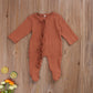 Kuriozud Newborn Baby Girl Boy Zipper Sleeper Ruffle Footed Romper One Piece Clothes (Orange Zipper Footie, 0-3 Months)