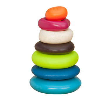 B. toys - Stacking Rings - Textured Ring Stacker for Babies - Early Development Toys - 100% Non - Toxic - Fun & Educational - Gr