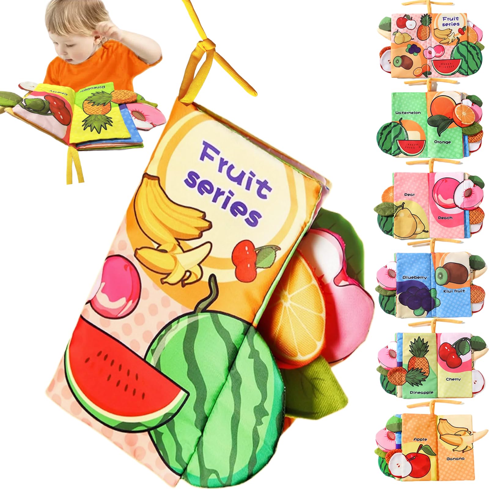 chochumy Baby Books 0-6 to 12 Months Infant Soft Cloth Toy, Tummy Time Toys for Babies 0-3-4-5-6-9-12 Month, Newborn Girl Baby B