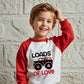 Xfsjgna Valentines Day Sweatshirts Kids 7T Boys Girls Valentine'S Monster Truck Graphic Raglan Shirt Toddler Long Sleeve Tops Re
