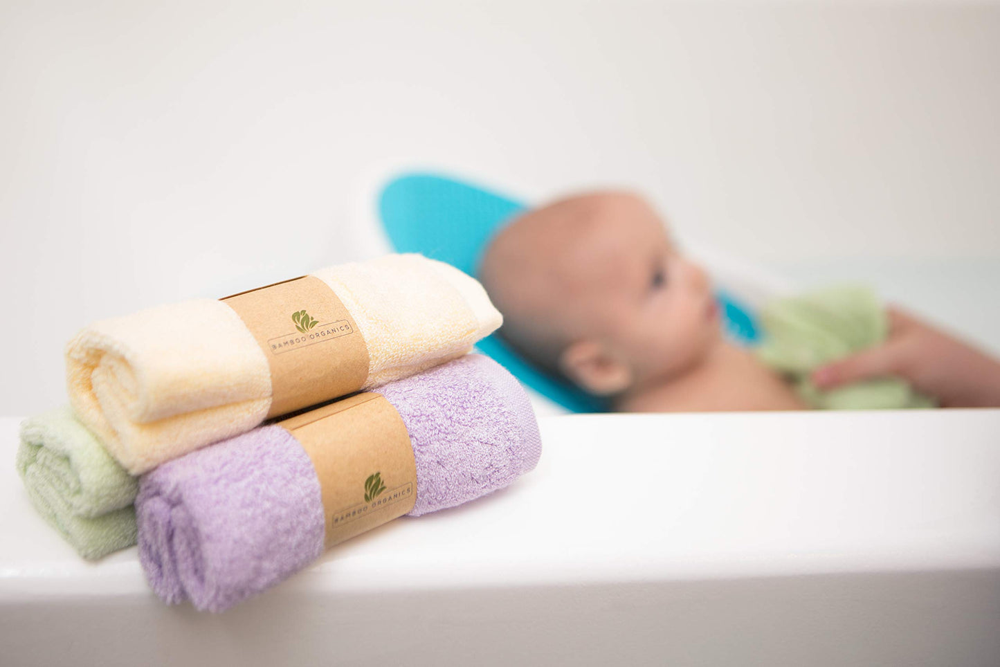 Bamboo Organics 100% Rayon From Bamboo Baby Washcloths Soft Baby Wipes