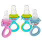 Nuby Babys First Food Dispenser With Hygienic Cover | Babys First Soft Foods And Teething | 2 Pack: Aqua & Blue Or Pink & Aqua |