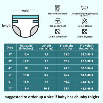 Moomoo Baby Training Underwear For Boys And Girls Absorbent Toddler Training Pants Cotton Washable And Reusable 2T-7T 8 Packs