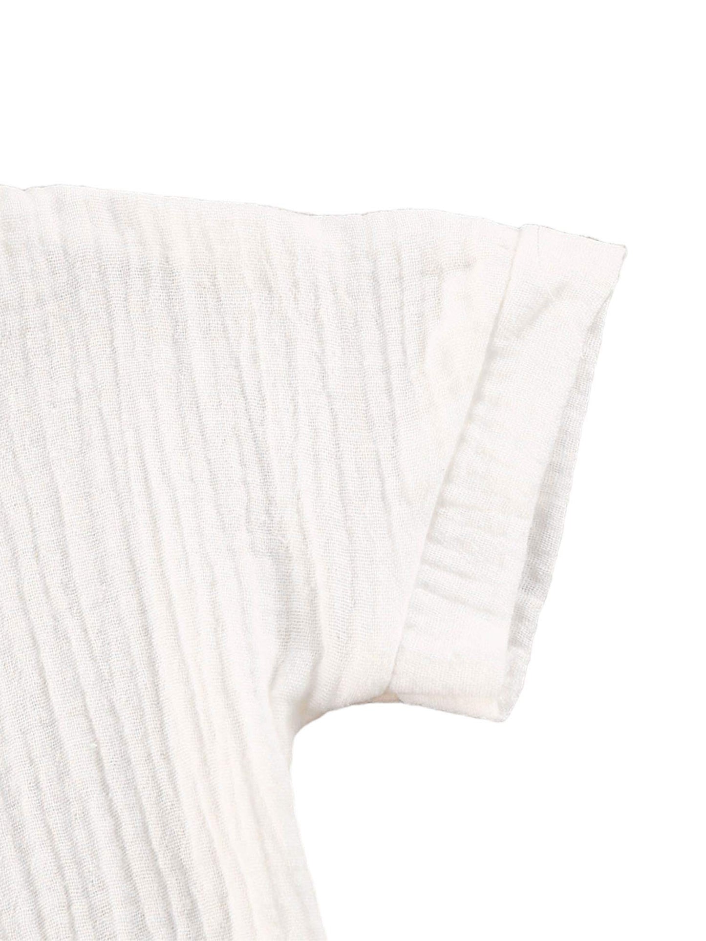 Baby Boys Short Sleeve T-Shirt Tops Elastic Waistband Shorts Set Toddler2Pcs Summer Outfits Clothes (Linen White + Strips, 18-24