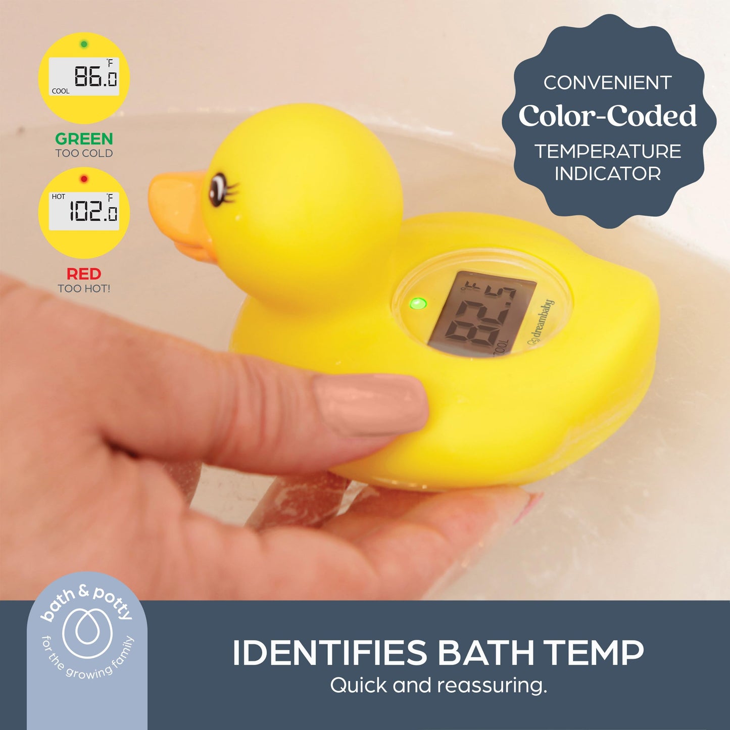 Dreambaby Room And Bath Baby Thermometer Safety Toy- Model L321 - Reliable Temperature Readings - Yellow Duck