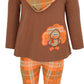 Unique Baby Girls 3 Piece Thanksgiving Turkey Embroidery Plaid Outfit (12)