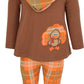 Unique Baby Girls 3 Piece Thanksgiving Turkey Embroidery Plaid Outfit (8)