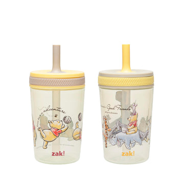 Zak Designs Disney Winnie the Pooh Kelso Toddler Cups For Travel or At Home, 15oz 2-Pack Durable Plastic Sippy Cups With Leak-Pr