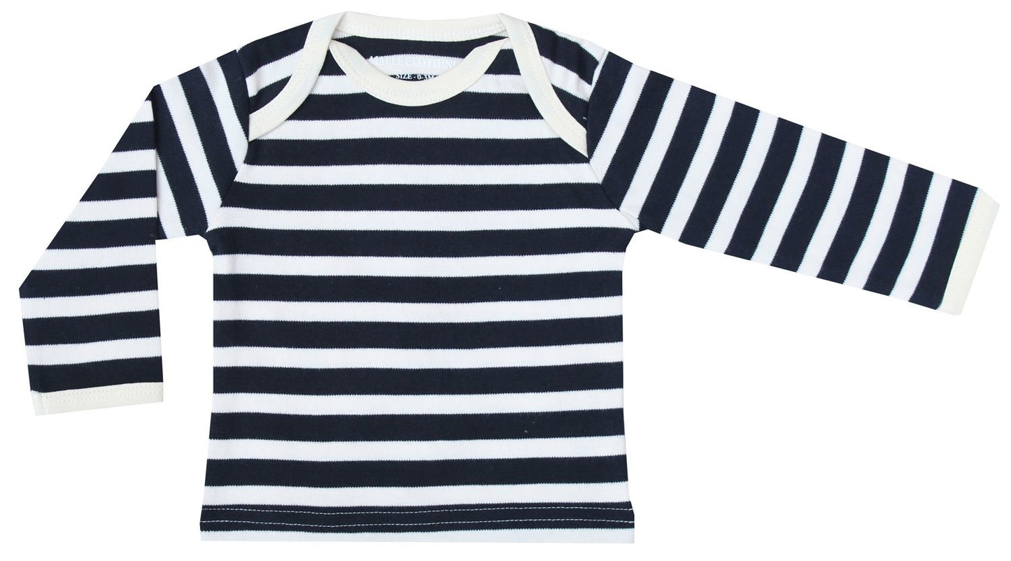 Maple Clothing Organic Cotton Baby Long Sleeve T-Shirt GOTS Certified (Black Natural, 3-6m)