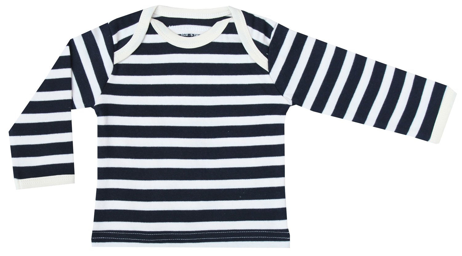 Maple Clothing Organic Cotton Baby Long Sleeve T-Shirt GOTS Certified (Black Natural, 3-6m)
