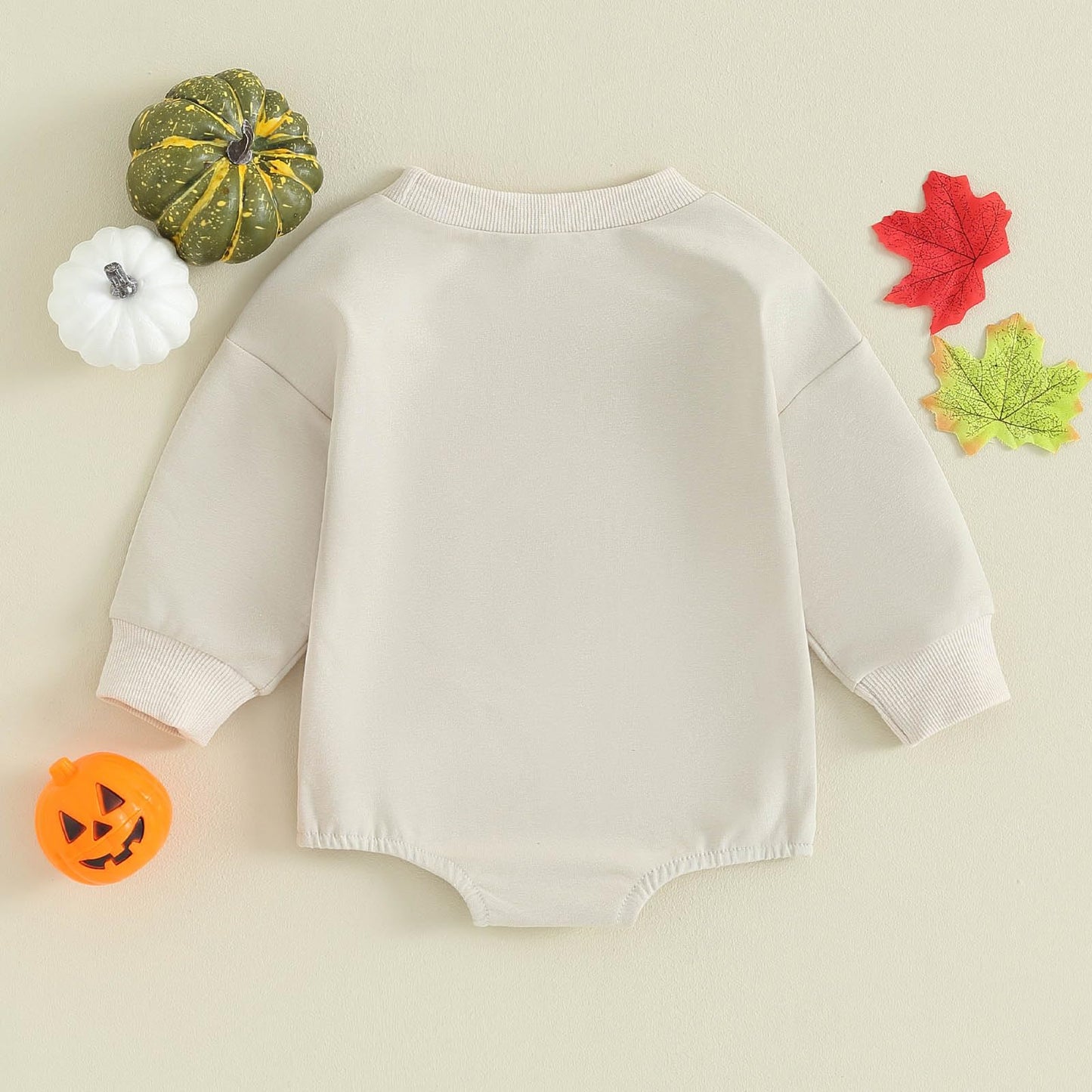 Focusnorm Halloween Newborn Baby Girl Outfit Toddler Ghost Pumpkin Sweatshirt Romper Long Sleeve Romper Infant Fall Clothes (Kha
