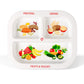 Health Beet Portion Plate For Kids, Toddlers - Rectangle Kids Plate With Dividers And Nutrition Portions For Healthy Eating Habi