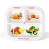 Health Beet Portion Plate For Kids, Toddlers - Rectangle Kids Plate With Dividers And Nutrition Portions For Healthy Eating Habi