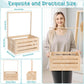 Jupwalz Wooden Baby Shower Crate Closet With Hangers, Letters, Dividers - Easy Assembly Basket For Newborn Boys Girls - Pregnanc