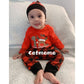 Mommy'S New Man 3Pcs Baby Boys Girls My First Christmas Outfit Set Deer Long Sleeve Romper (Red, 0-3 Months)