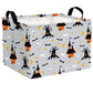NIETEIN Large Halloween Themed Candy Gift Storage Basket for Kids Foldable Baby Bin Girls Personalized Decor (Black Castle)