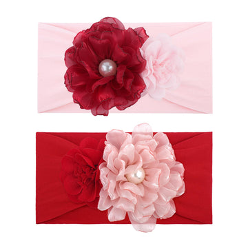 Yanjie Valentines Baby Girl Headbands Bows Red Hair Bows Newborn Headbands Heart Wide Hairbands Pink Flower Headband Baby Hair A