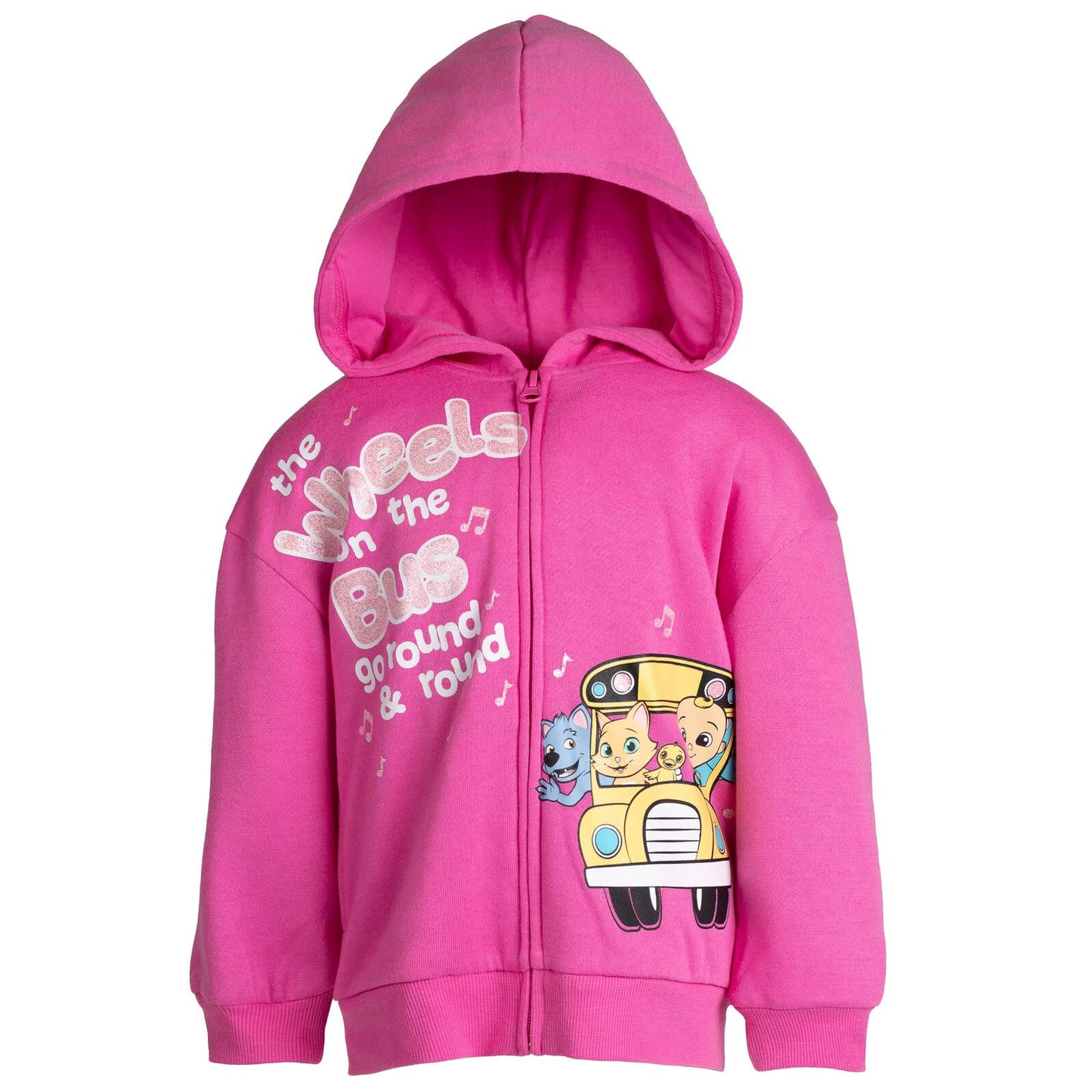 Cocomelon Jj Infant Baby Girls Fleece Zip Up Hoodie Pink 24 Months